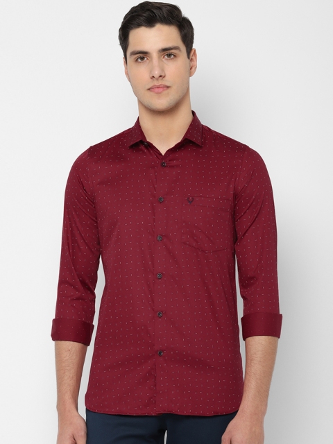 

Allen Solly Men Maroon & White Slim Fit Printed Casual Shirt