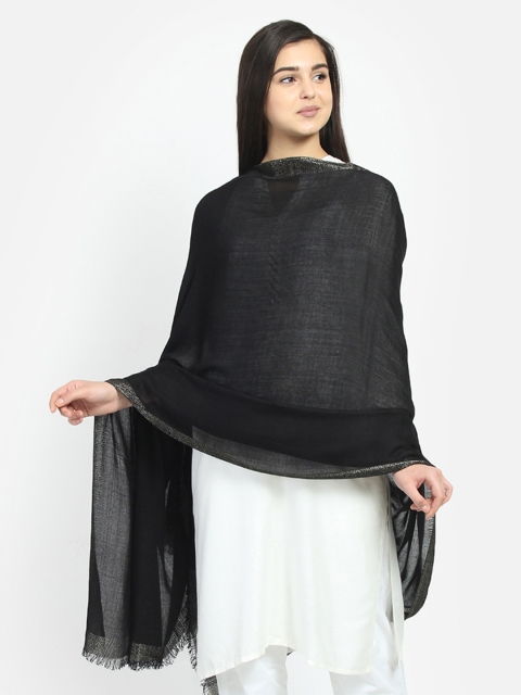 

Anekaant Women Black Solid Stole