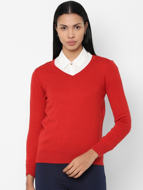 

Allen Solly Woman Women Red Solid Pullover Sweater