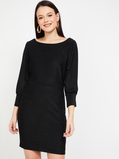

Ginger by Lifestyle Women Black Solid Sheath Dress