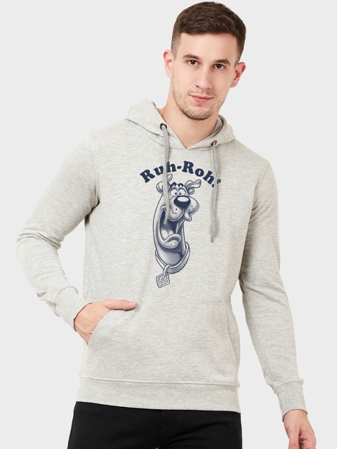 

Free Authority Men Grey Printed Hooded Sweatshirt