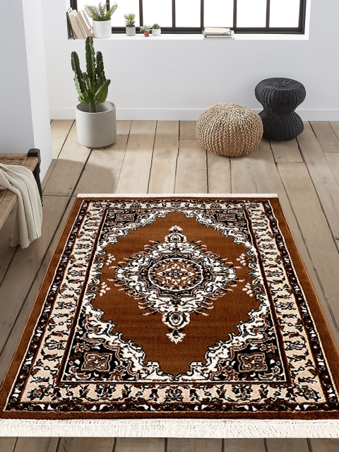 

PRESTO Brown & Beige Printed Anti-Skid Carpet