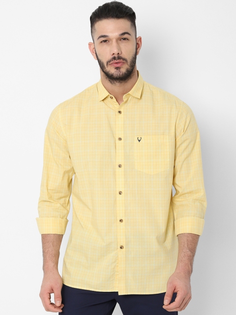 

Allen Solly Men Yellow Slim Fit Checked Casual Shirt