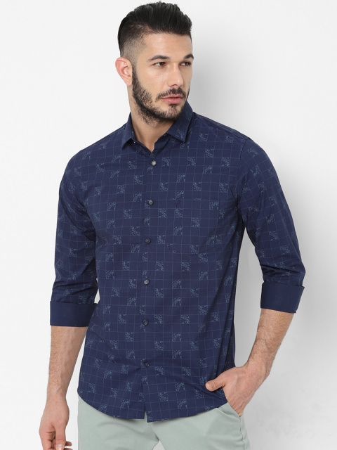

Allen Solly Men Navy Blue Slim Fit Printed Casual Shirt