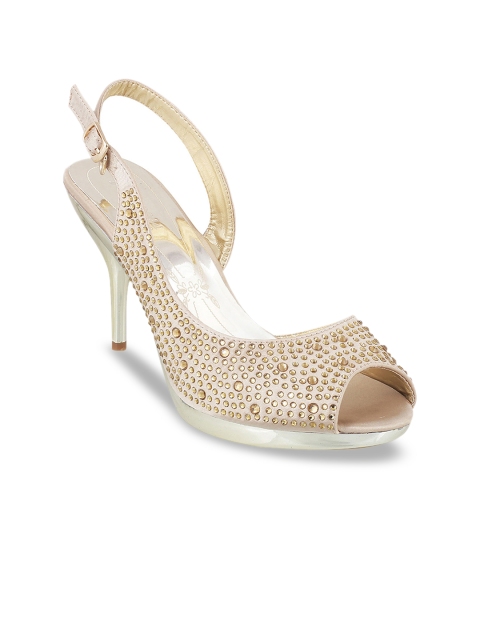 

Metro Women Gold-Toned Embellished Stilettos