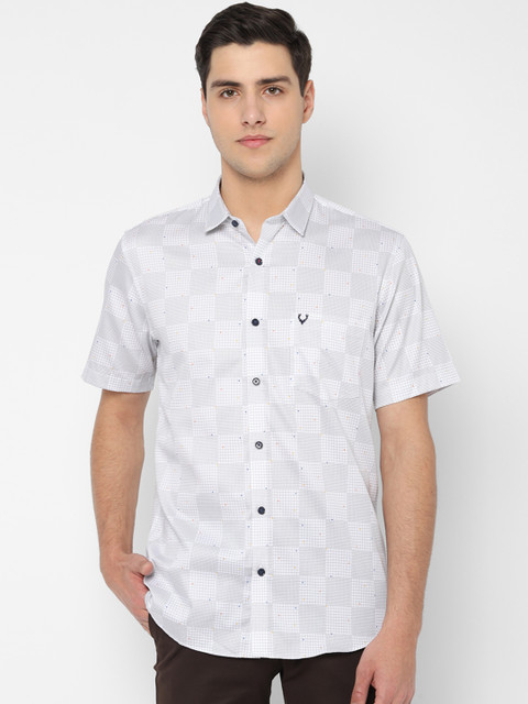 

Allen Solly Men White Slim Fit Checked Casual Shirt