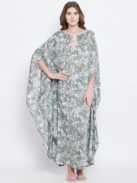 

The Kaftan Company Grey & Pink Printed Nightdress