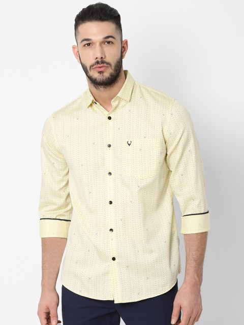 

Allen Solly Men Yellow Slim Fit Printed Casual Shirt