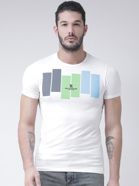 

Rex Straut Jeans Men White Printed Round Neck T-shirt