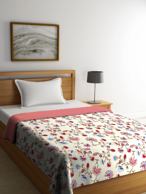 

Portico New York Cream-Coloured Floral AC Room 120 GSM Single Bed Comforter