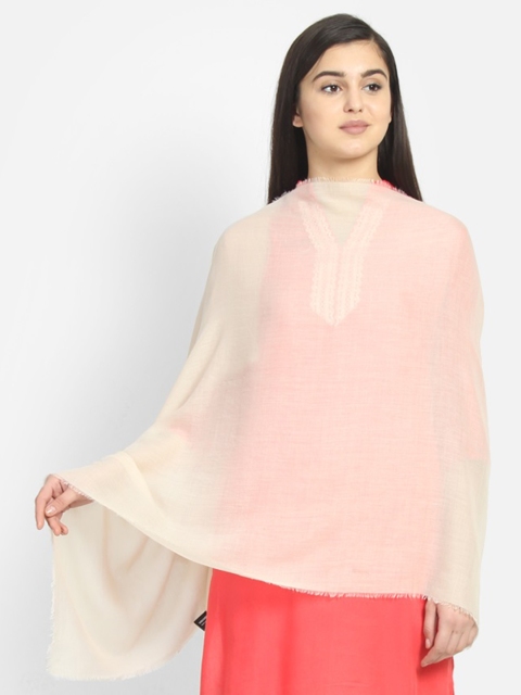 Anekaant Women Beige Solid Stole