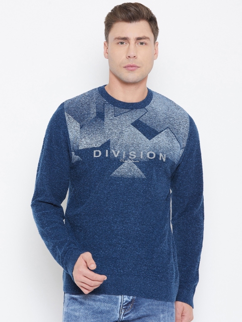 

Duke Men Blue Printed Pullover
