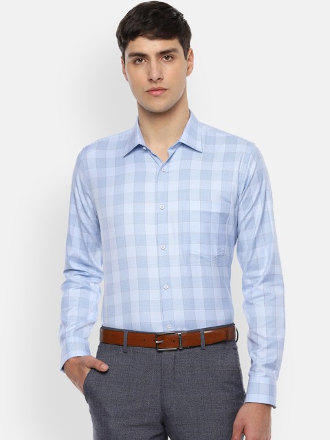 

Van Heusen Men Blue Slim Fit Checked Formal Shirt