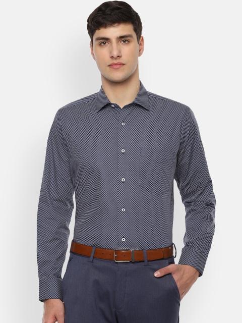 

Van Heusen Men Navy Blue & White Regular Fit Printed Formal Shirt