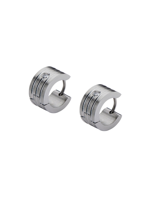 

Inox Jewelry Silver-Toned Circular Hoop Earrings