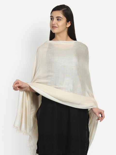 

Anekaant Women Off-White Solid Stole