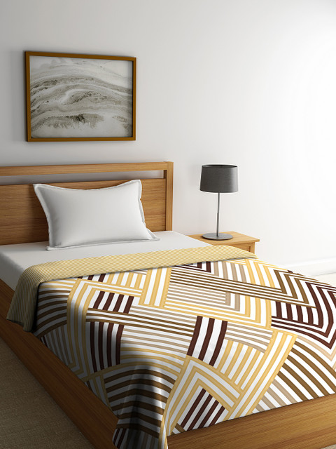 

Portico New York Yellow Striped AC Room 120 GSM Single Bed Comforter
