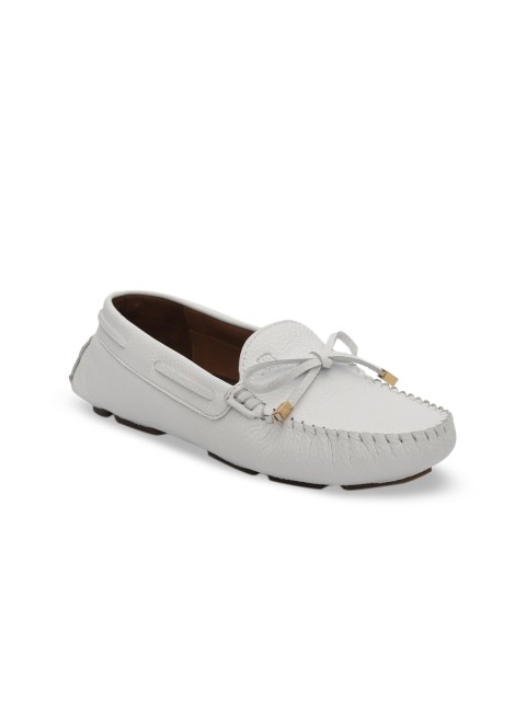 

ROSSO BRUNELLO Women White Leather Driving Shoes