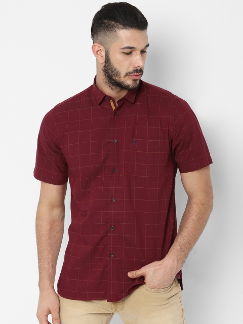 

Allen Solly Men Red Slim Fit Checked Casual Shirt