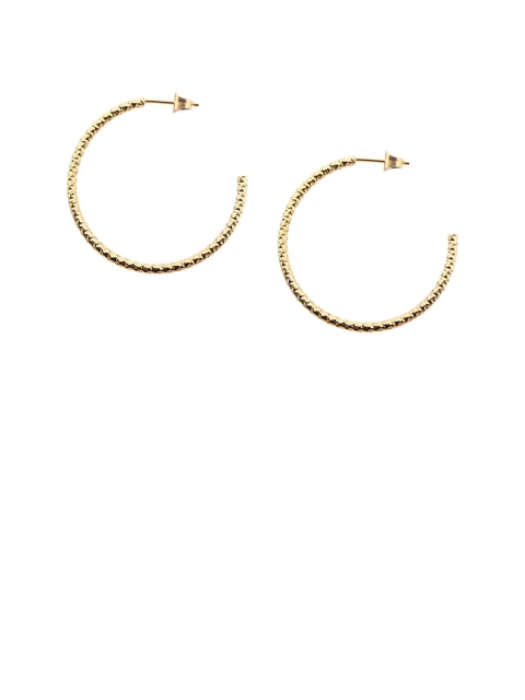

Inox Jewelry Gold-Toned Circular Half Hoop Earrings