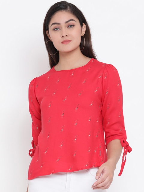

Crimsoune Club Women Pink Printed A-Line Top