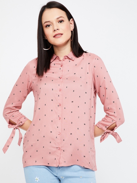 

Fame Forever by Lifestyle Women Pink Printed Shirt Style Top