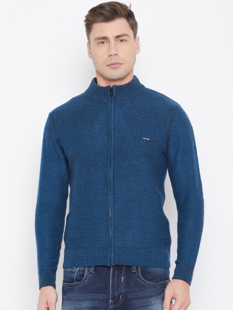 

Duke Men Blue Solid Front-Open Sweater