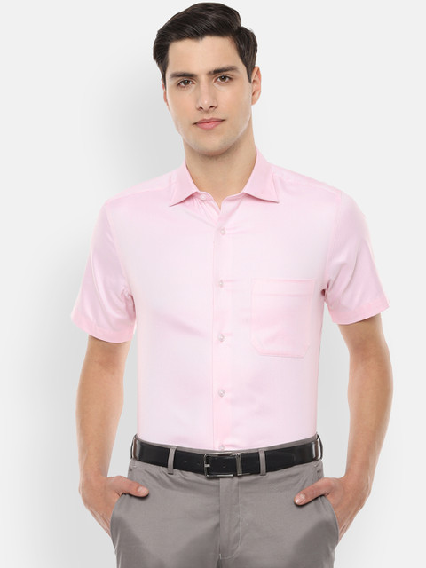 

Louis Philippe Men Pink Regular Fit Striped Formal Shirt