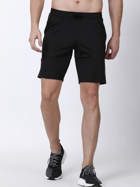 

2GO Men Black Solid Regular Fit Sports Shorts