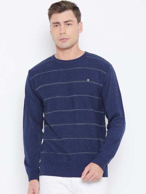 

Duke Men Blue Self Design Woolen Pullover Sweater