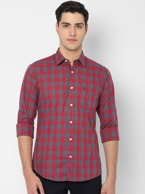 

Allen Solly Men Red Slim Fit Checked Casual Shirt