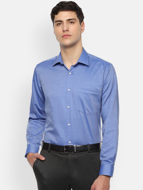 

Van Heusen Men Blue Regular Fit Self Design Formal Shirt