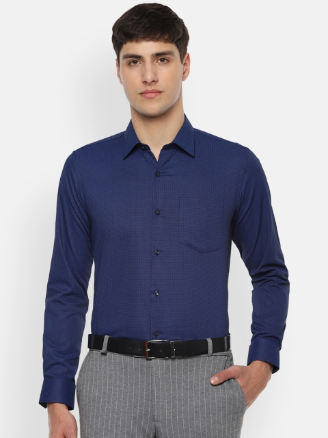

Van Heusen Men Navy Blue Slim Fit Printed Formal Shirt