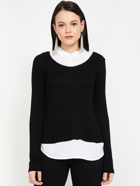 

Fame Forever by Lifestyle Women Black Solid Shirt Style Top