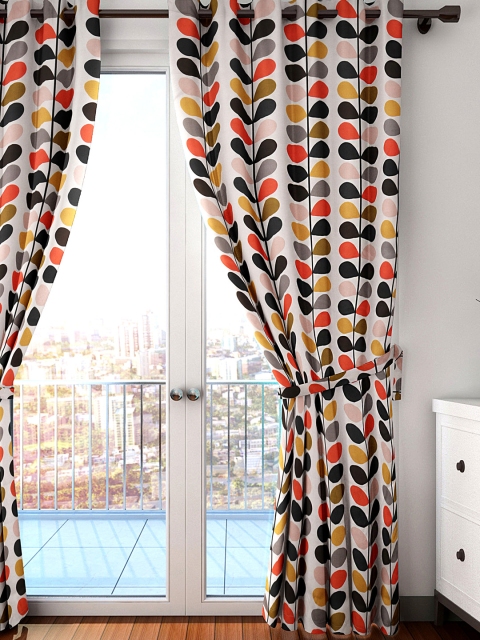 

HOUZZCODE Off-White Printed Single Curtain