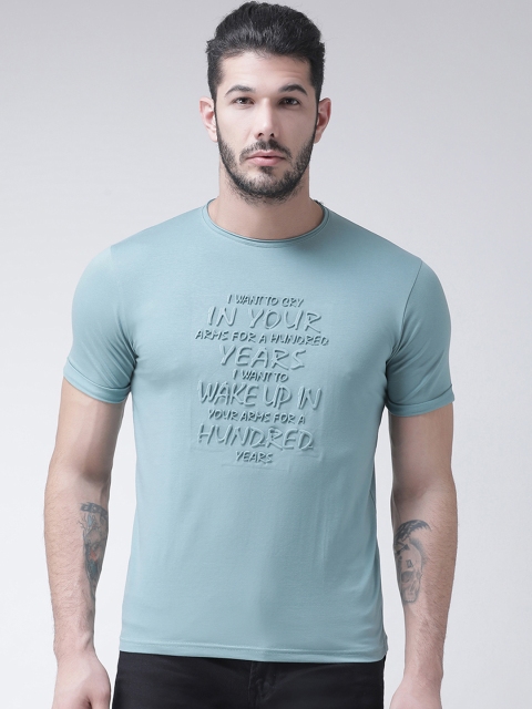 

Rex Straut Jeans Men Green Printed Round Neck T-shirt