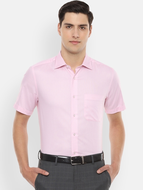 

Louis Philippe Men Pink Regular Fit Self Design Formal Shirt