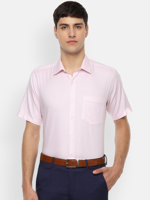 Van Heusen Men Pink Regular Fit Solid Formal Shirt
