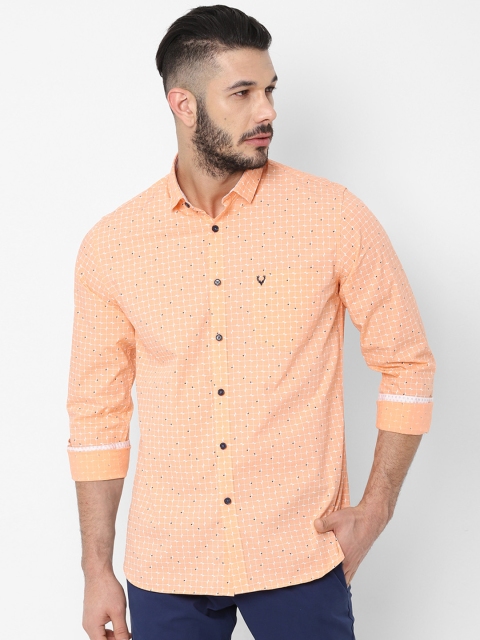 

Allen Solly Men Orange & White Slim Fit Printed Casual Shirt