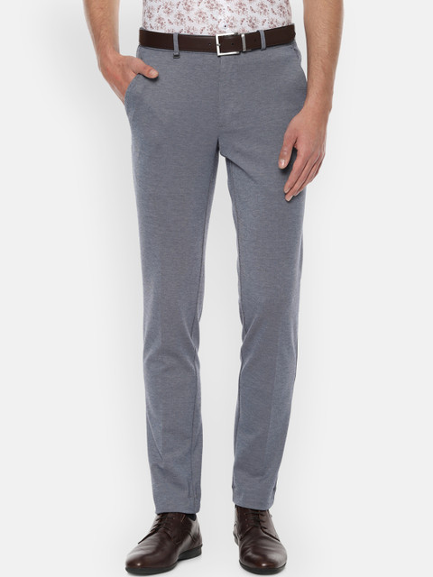 

Van Heusen Men Grey Slim Fit Solid Formal Trousers