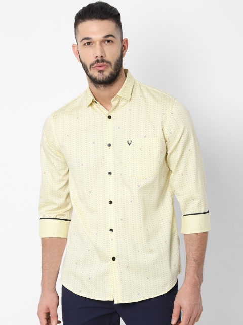 

Allen Solly Men Yellow Slim Fit Printed Casual Shirt