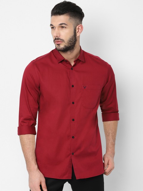 

Allen Solly Men Maroon Slim Fit Solid Casual Shirt