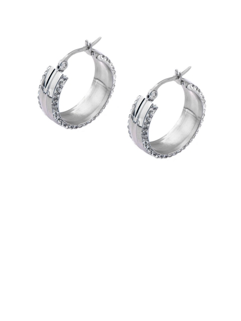 

Inox Jewelry Silver-Toned Circular Hoop Earrings