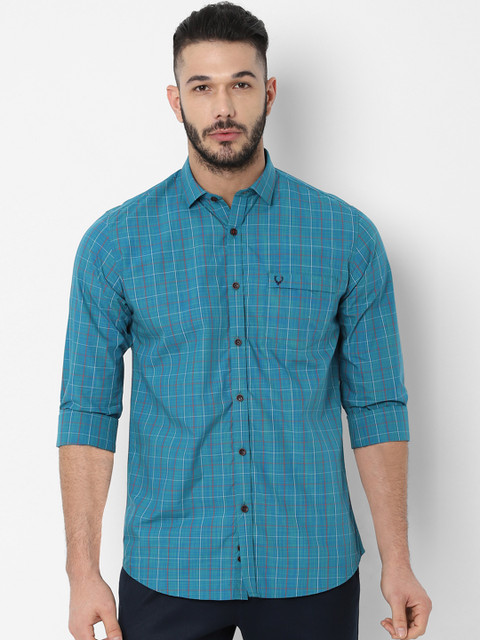 

Allen Solly Men Blue Slim Fit Checked Casual Shirt