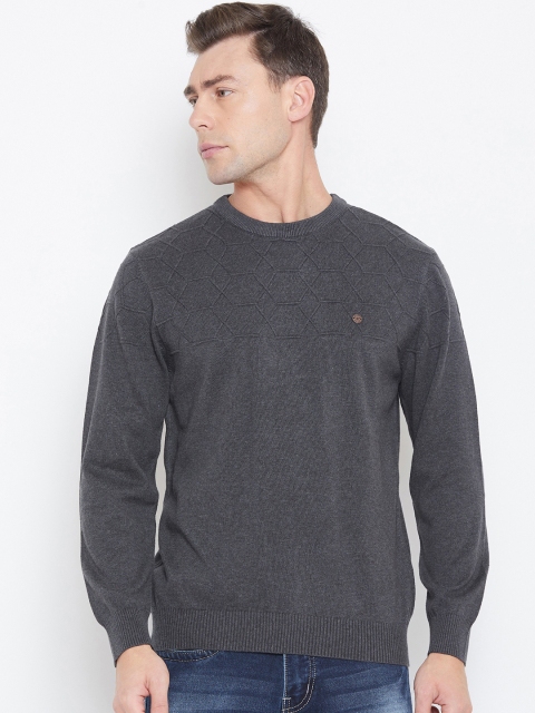 

Duke Men Grey Self Design Woolen Pullover Sweater