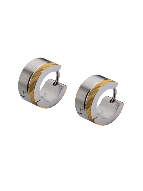 

Inox Jewelry Silver-Toned & Gold-Toned Circular Hoop Earrings