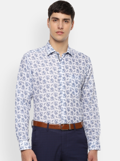 

Van Heusen Men Blue & White Regular Fit Printed Formal Shirt