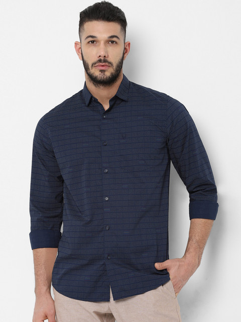 

Allen Solly Men Navy Blue Slim Fit Printed Casual Shirt