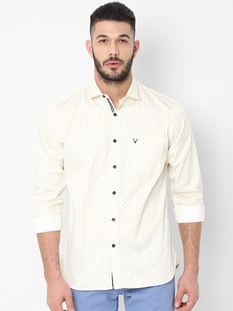 

Allen Solly Men Yellow Slim Fit Printed Casual Shirt