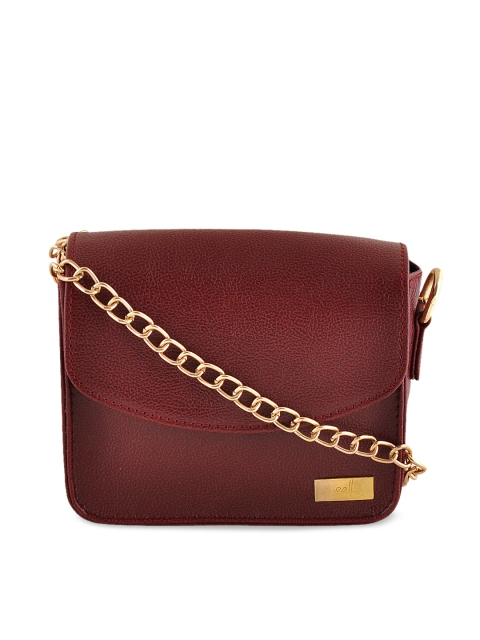 

yelloe Maroon Solid Sling Bag